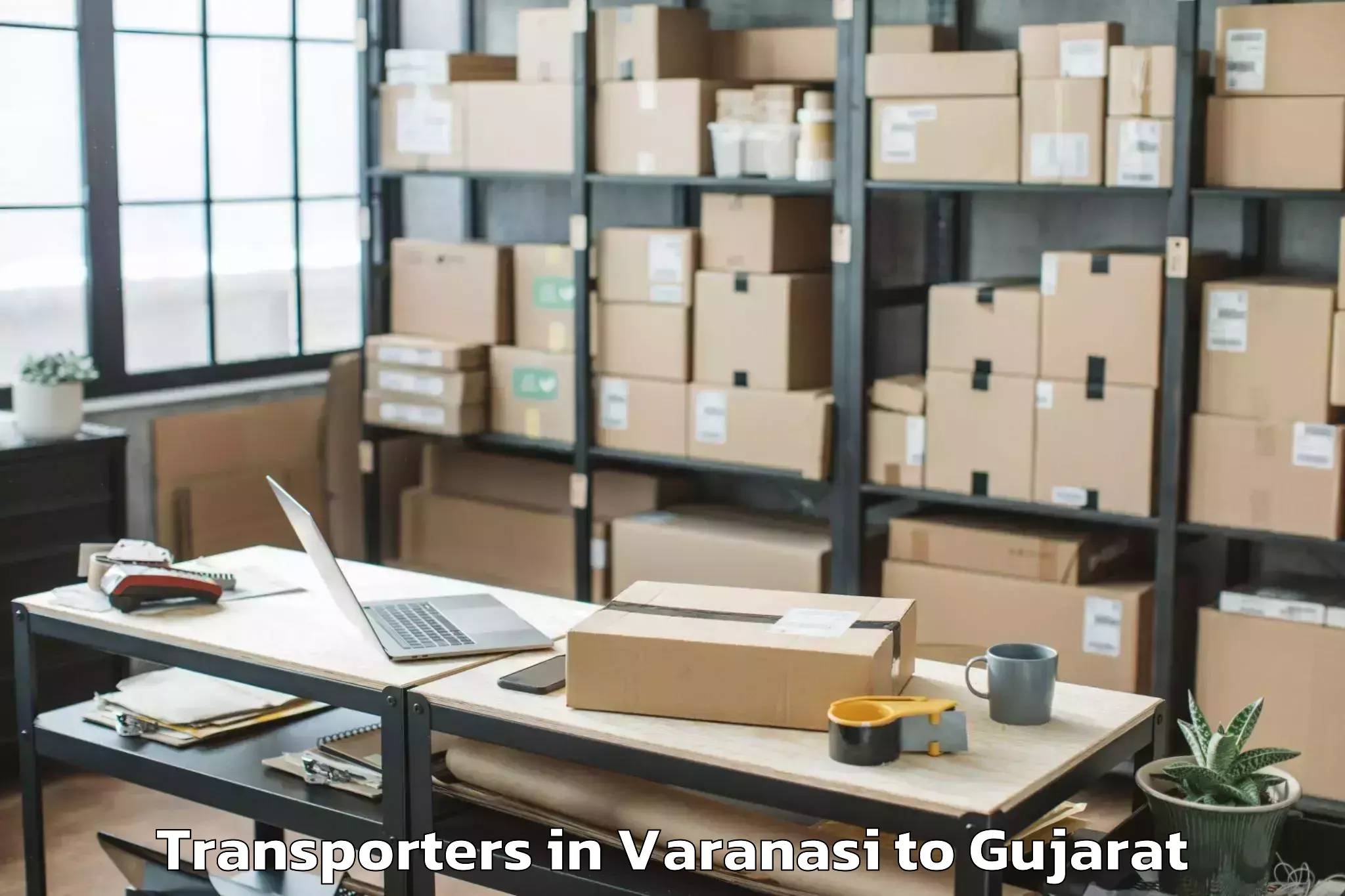 Top Varanasi to Dantiwada Transporters Available